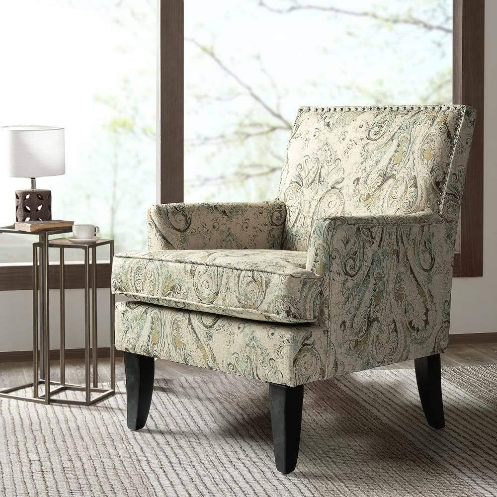 Red and Yellow Nailhead Trim Arm Chair W674471
