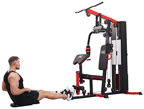 Multifunctional Home Gym Workout Station with 122.5LB Weight Stack P72512