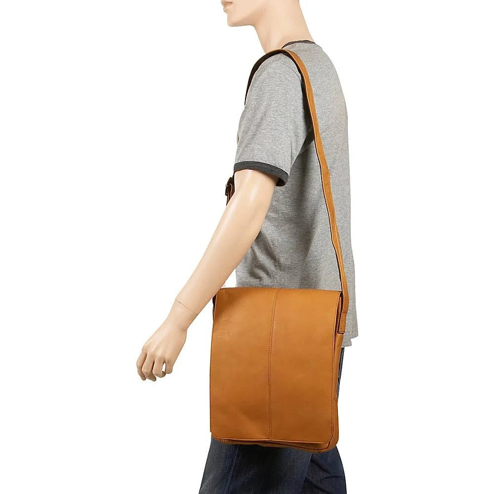 Tan Small Vertical Messenger Bag Y766