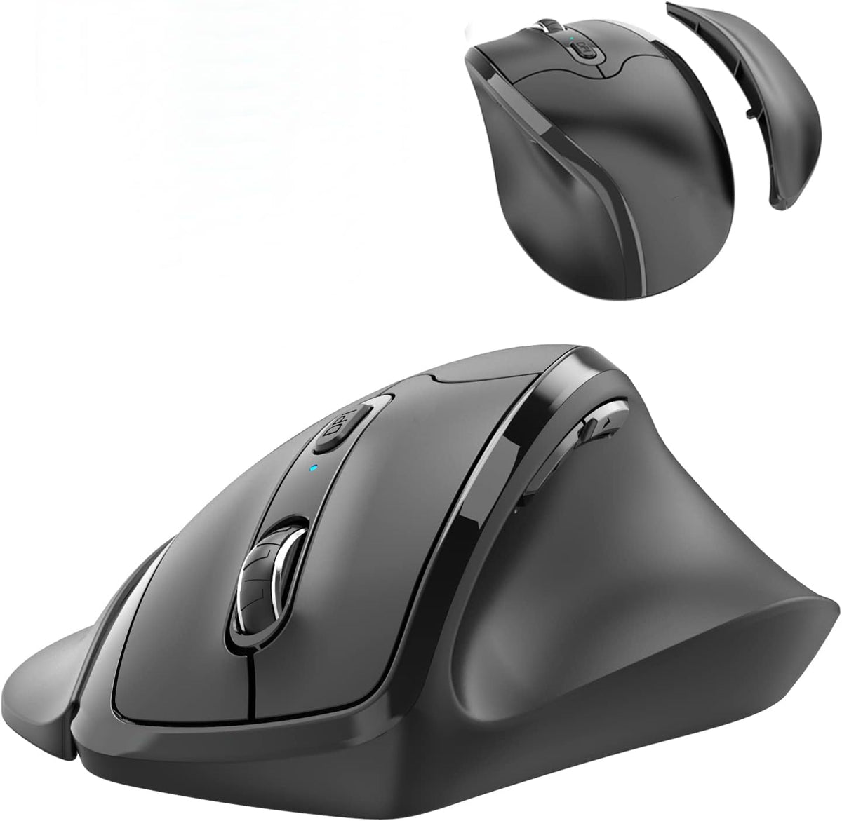 Ergonomic Vertical Wireless Mouse, 3 Adjustable DPI, Right Hand, Large, Pack of 2 H455305