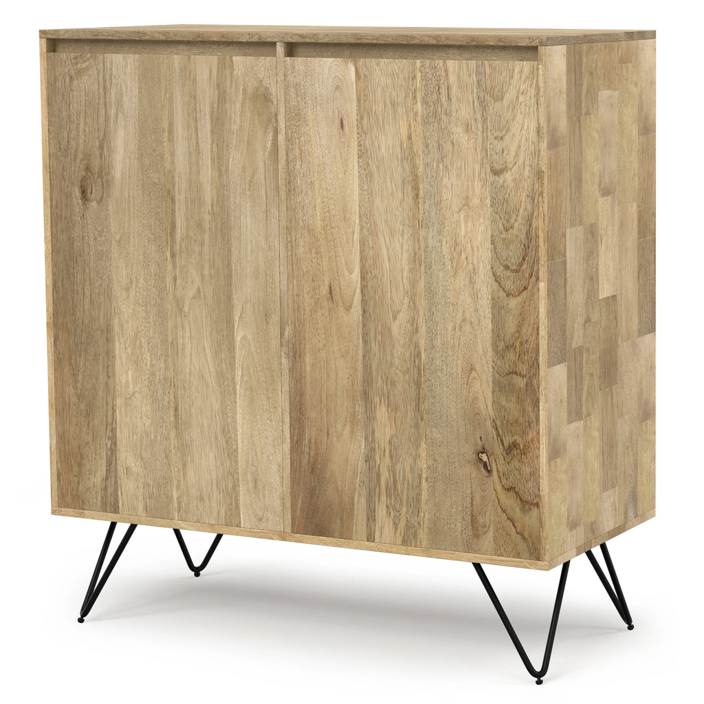 39 inch Wide Solid Mango Wood and Metal Storage Cabinet Y8021