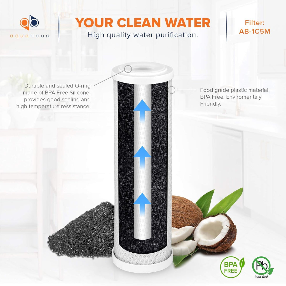 12 Pack 5 Micron 10 inch Reverse Osmosis Sediment and Carbon Filters B475