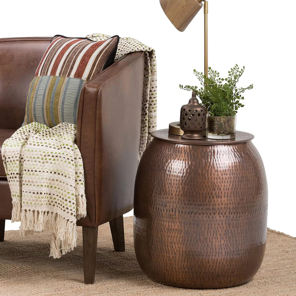 19 Inch Metal Storage Accent Side Table T660