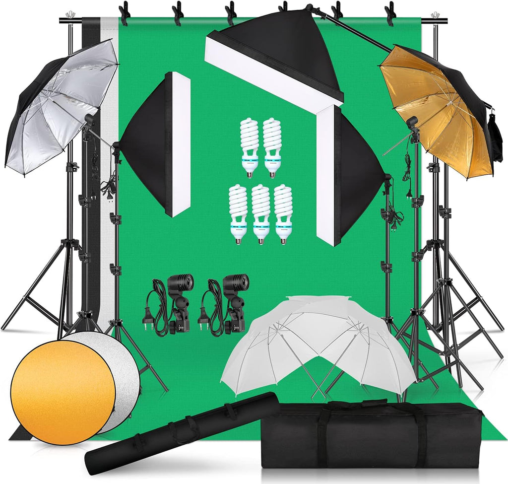 Photographic Umbrella Soft Box Lighting Kit with Cantilever Soft Box, 2m Light Stand, 2-in-1 Reflector V785