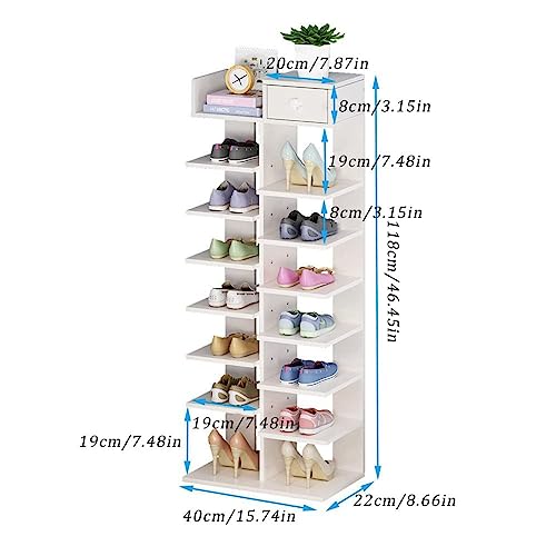 8 Tiers Vertical Narrow Shoe Rack E418344