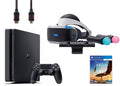 VR Headset, Move Controller, Camera Motion Sensor, PS4 Slim 1TB Console Jet Black, VR Game Disc M7036