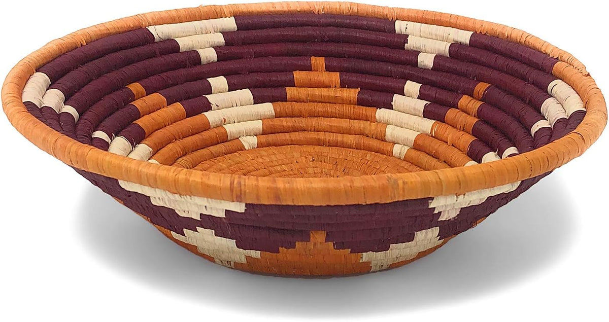 Sweet Potato and Sorghum Handwoven Raffia Basket, Pack of 2 G682