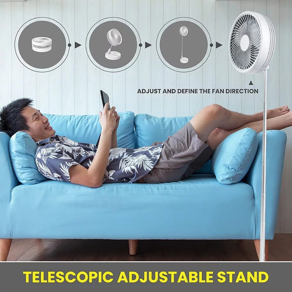 2in1 Foldable Portable Rechargeable Fan L36338