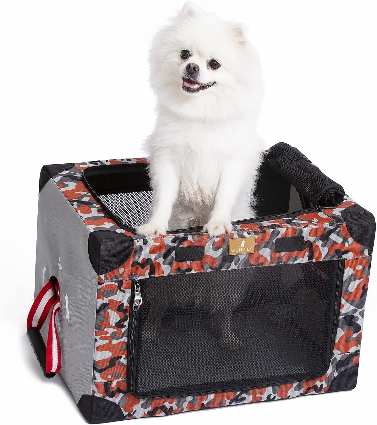 Army Green Large Portable Dog Crate with Carrying Bag B2628