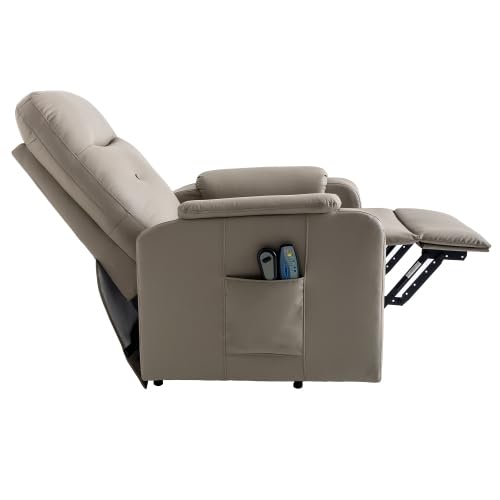 Grey Leather Electric Power Lift Recliner Chair with Massage Z8389