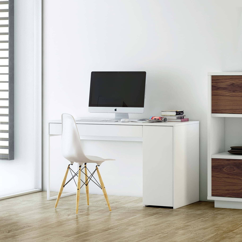 Pure White Chrome Home Office Desk T80437