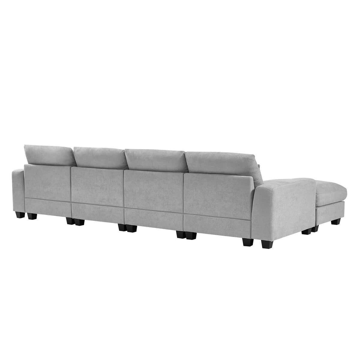Light Gray L-Shape Feather Filled Sectional Sofa H708