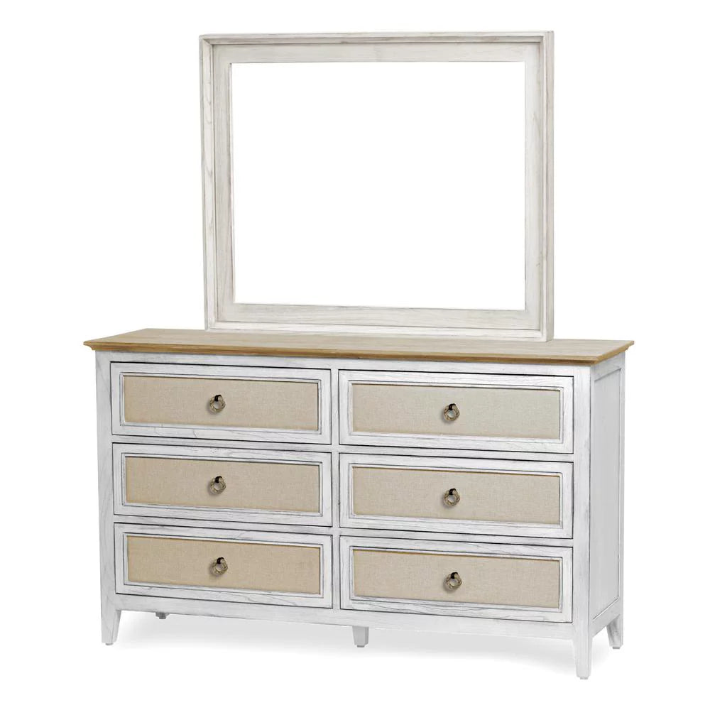 White 6-Drawer Wood Dresser M622