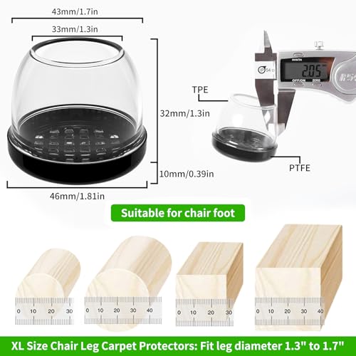 16PCS Black Square Furniture Sliders for Carpet and Hardwood Floors Q45702