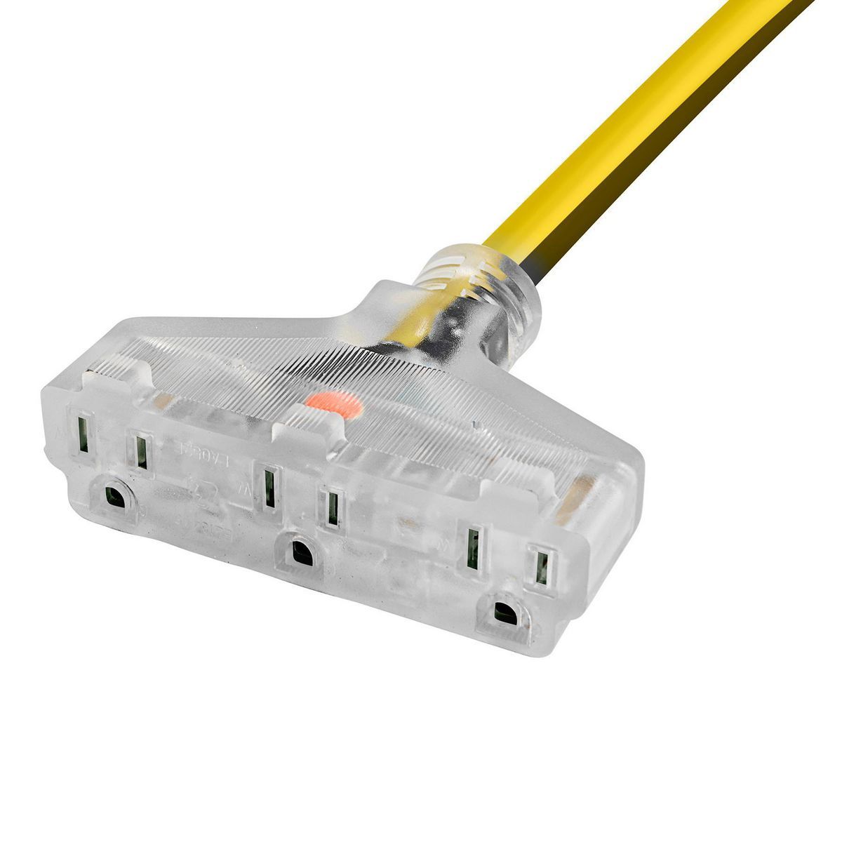 25 ft. 12/3 Gauge Multiple Outlet Extension Cord with Indicator Light, Yellow, Black R27156
