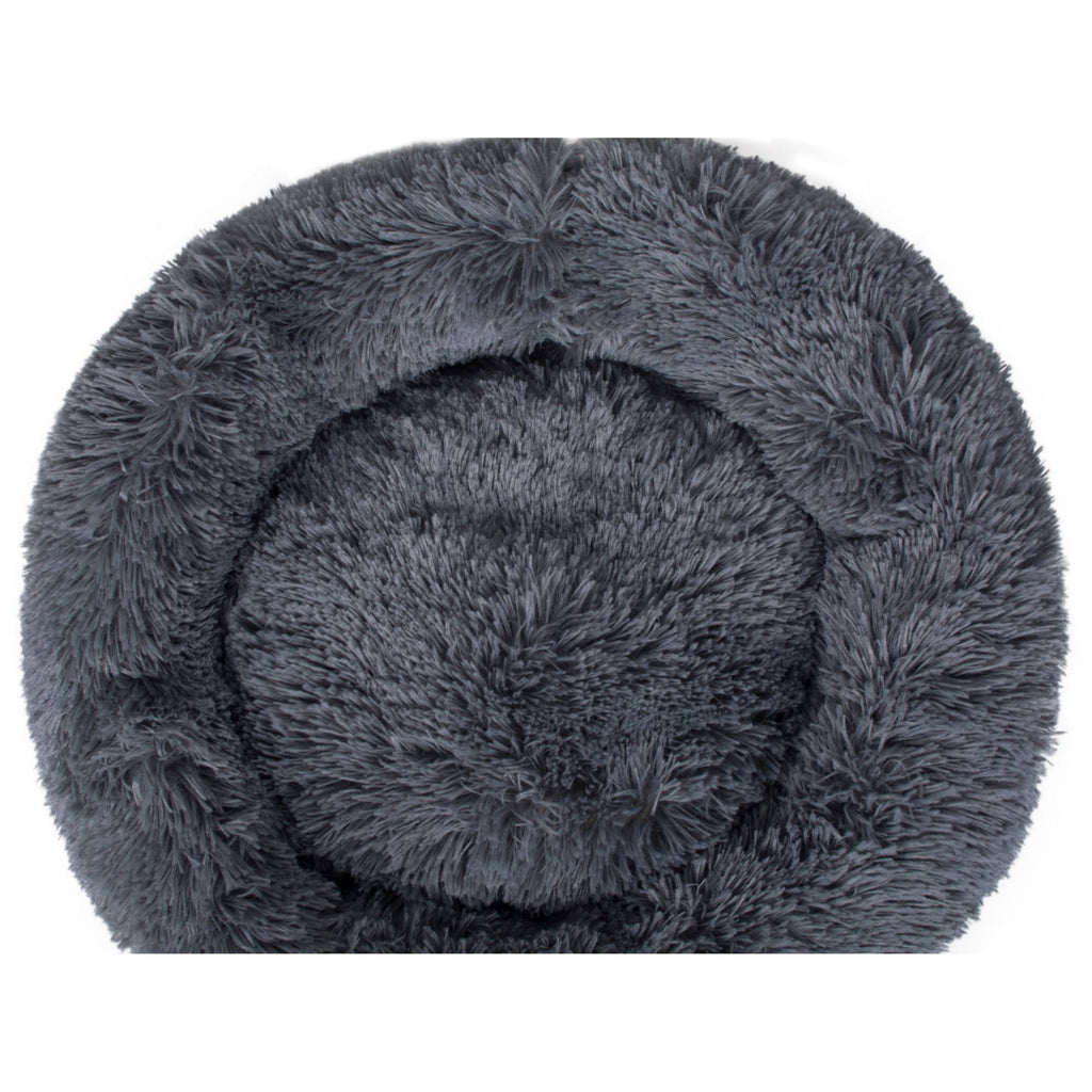 Dark Grey Round Donut Pet Bed Y95378
