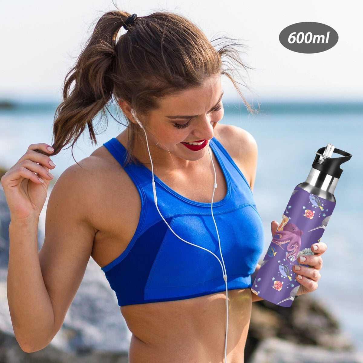 20 OZ Stainless Steel Vacuum Insulated Water Bottle with Straw Lid N6067