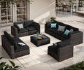 9 Pieces PE Wicker Rattan Sectional Sofa B85292