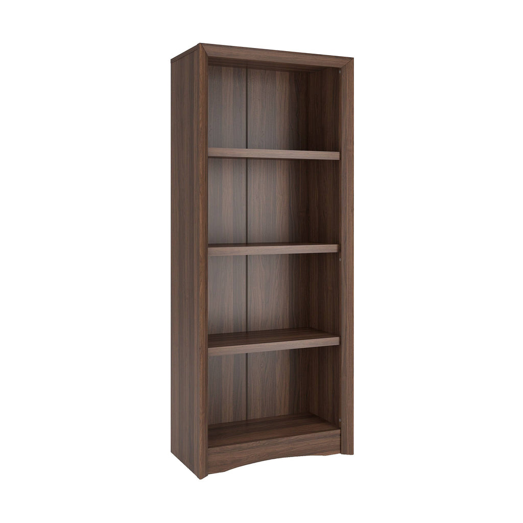 Brown Tall Adjustable Bookcase with Faux Woodgrain Finish L632