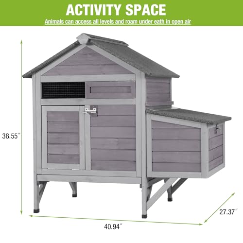 Chicken Coop with Nesting Box Waterproof Duck Coop C56375