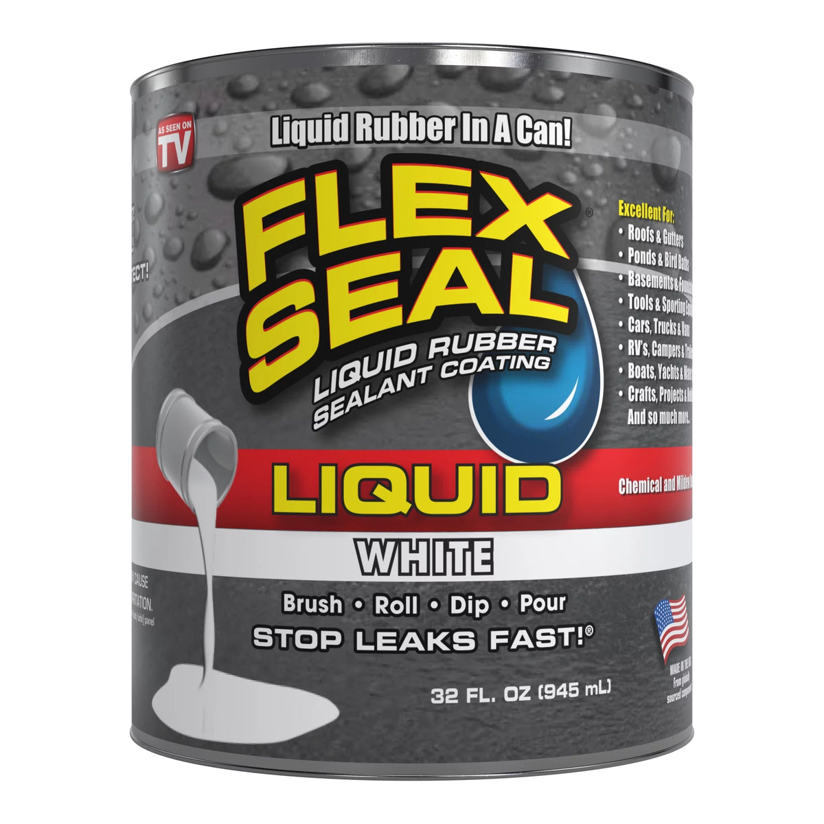 White 32 oz Liquid Rubber Sealant Coating U334
