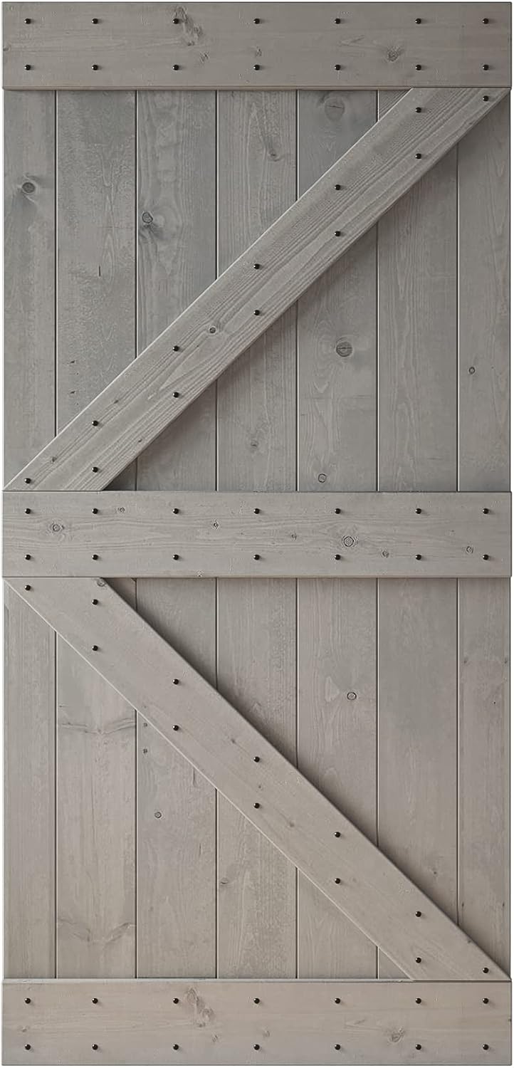 42 in x 84 in Knotty Wood Sliding Barn Door V7829