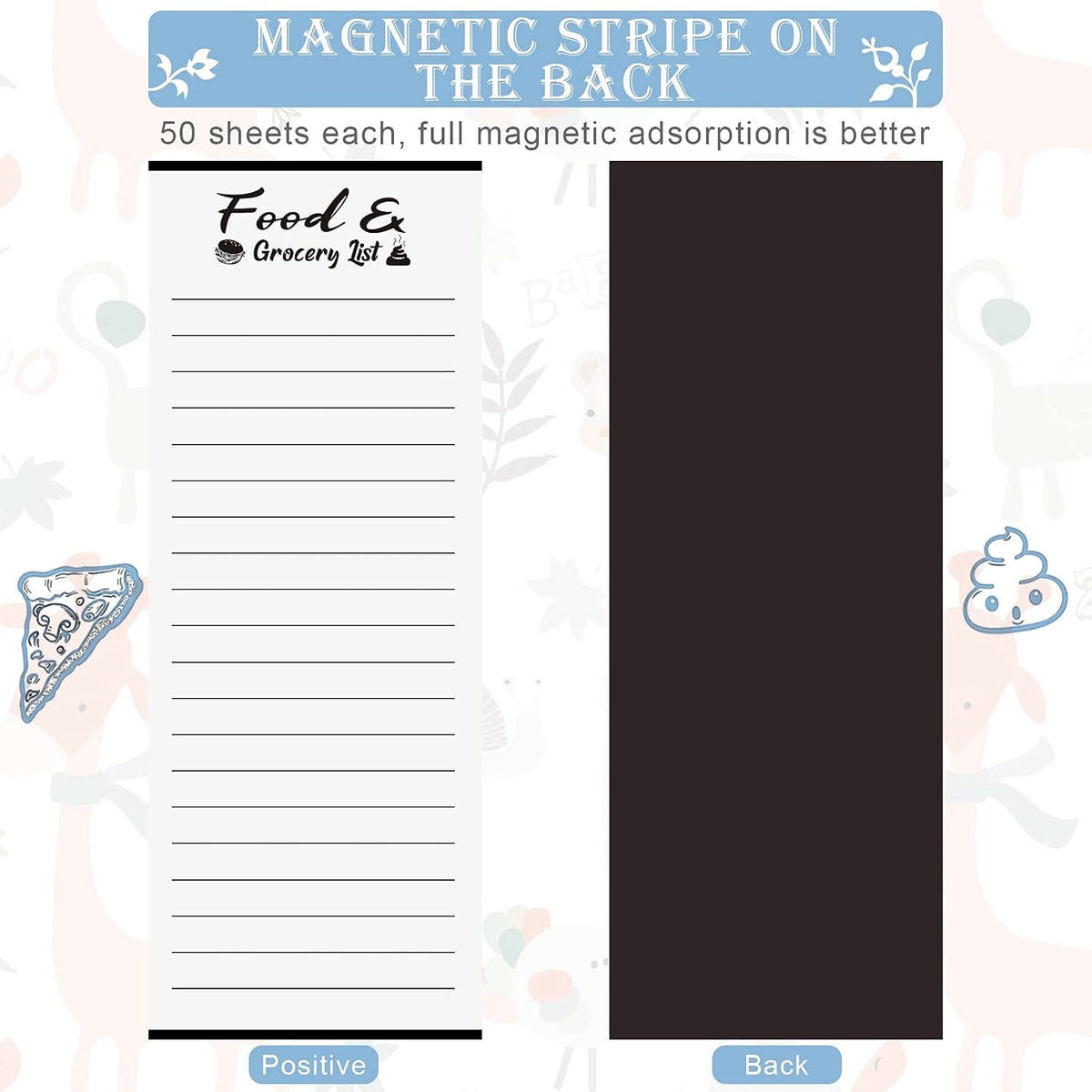 2 Pieces Magnetic List Set with Pen Holder W3097