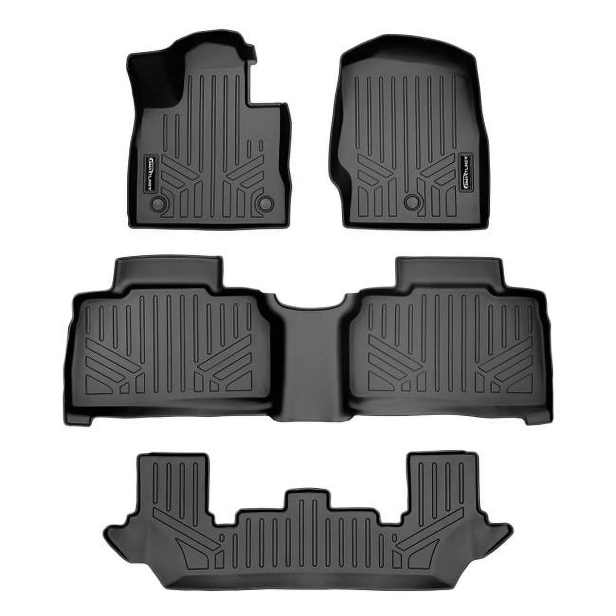Black Floor Mats Liner Set with 2nd Row Bench Seats G65137