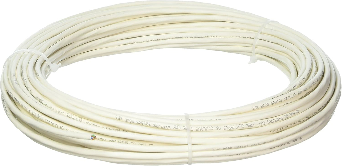 22 AWG 8 Conductor Stranded Shielded Plenum Cable White Jacket 100 Foot Roll Q478