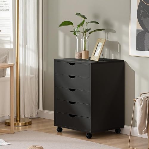 White 7 Drawer Mobile File Cabinet with Wheels F3962