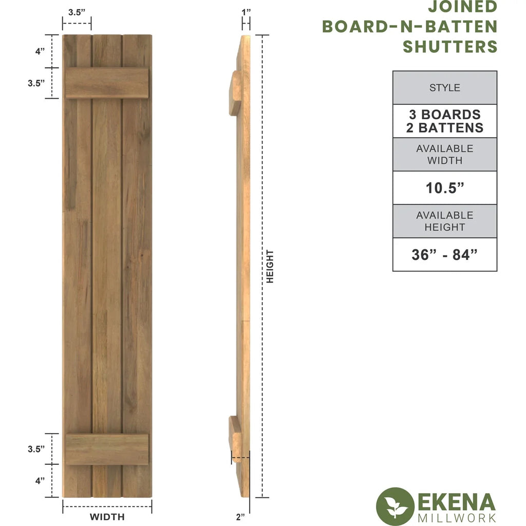 Real Wood Joined Board-n-Batten Shutters F188278