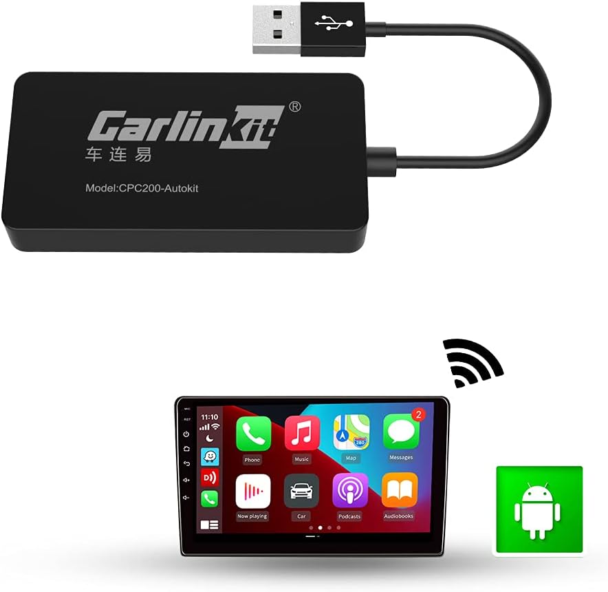 Wireless CarPlay Adapter Android Auto USB Dongle for Aftermarket Car Radio with Android System 4.4.2 or Above X33548