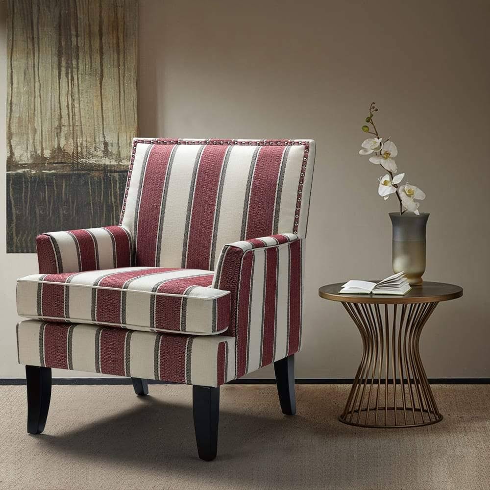 Red and Yellow Nailhead Trim Arm Chair W674471