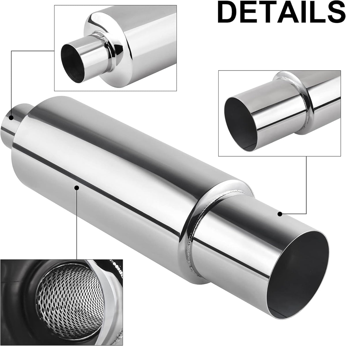 Stainless Steel Exhaust Tip, 18.5" Length, 2.5" Inlet 4" Outlet, Pack of 2 Q277994