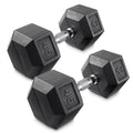 45 lb Pair Rubber Coated Hex Dumbbell O373267