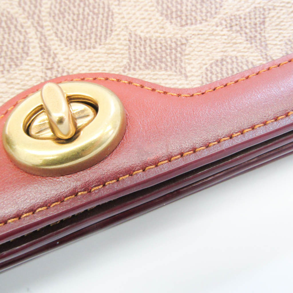 Beige Brown Leather Shoulder Bag H332042