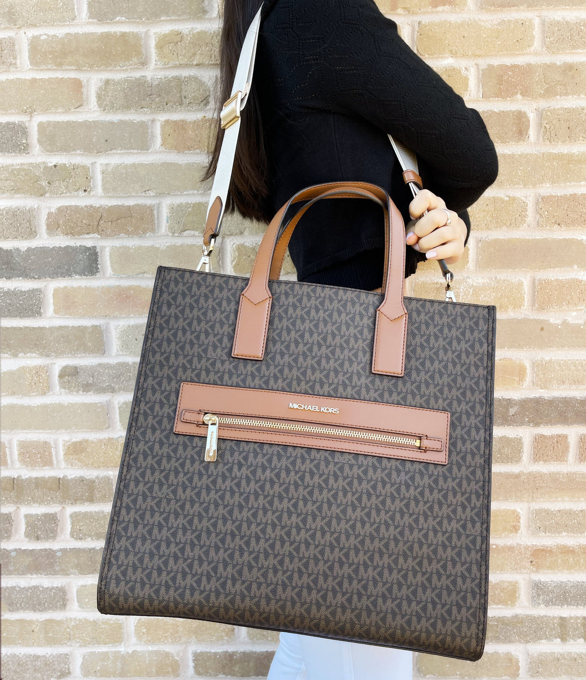 Brown Large Tote Crossbody V75800