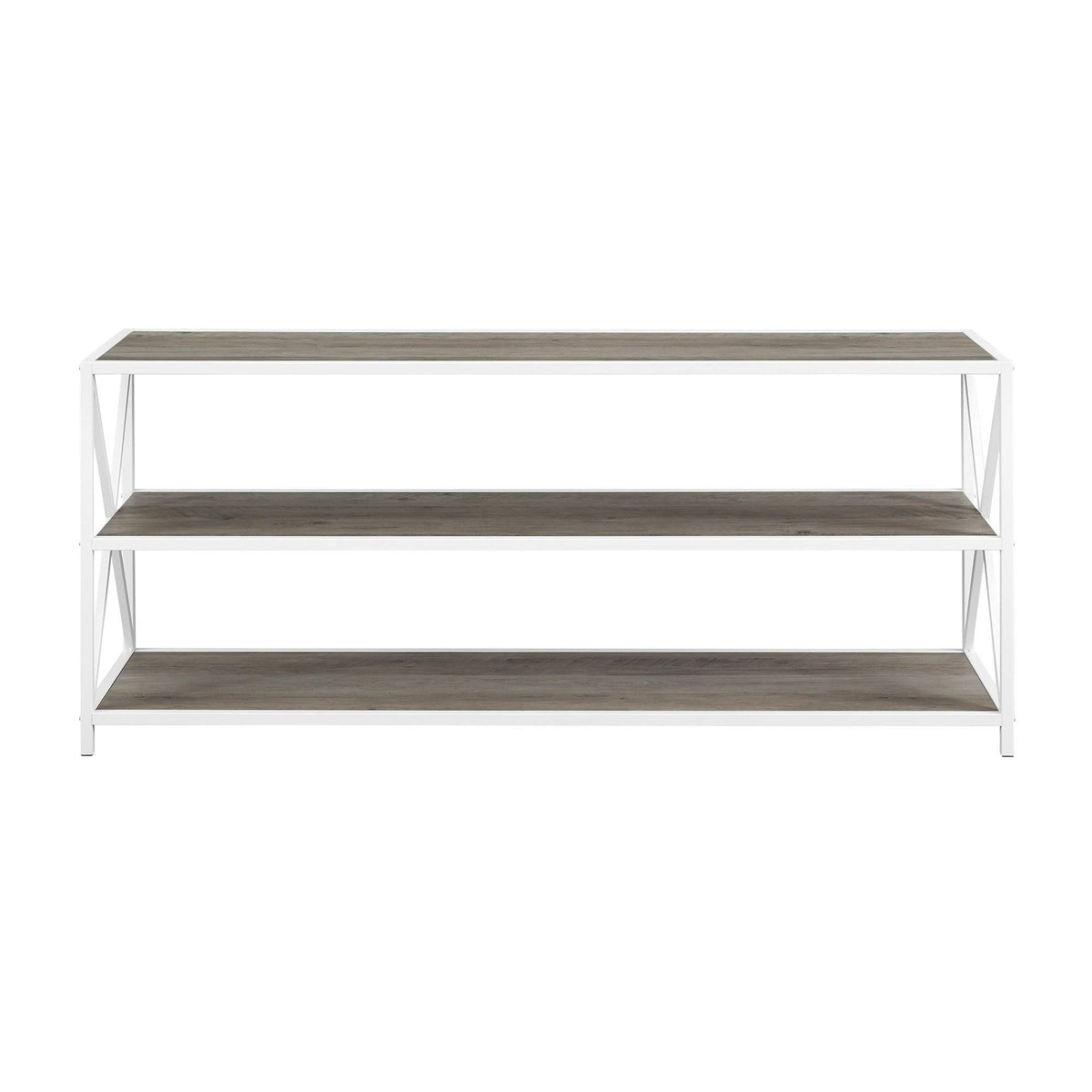 X-Frame 60x22 Wide 2 Shelf Laminate Industrial - Dark Walnut D807