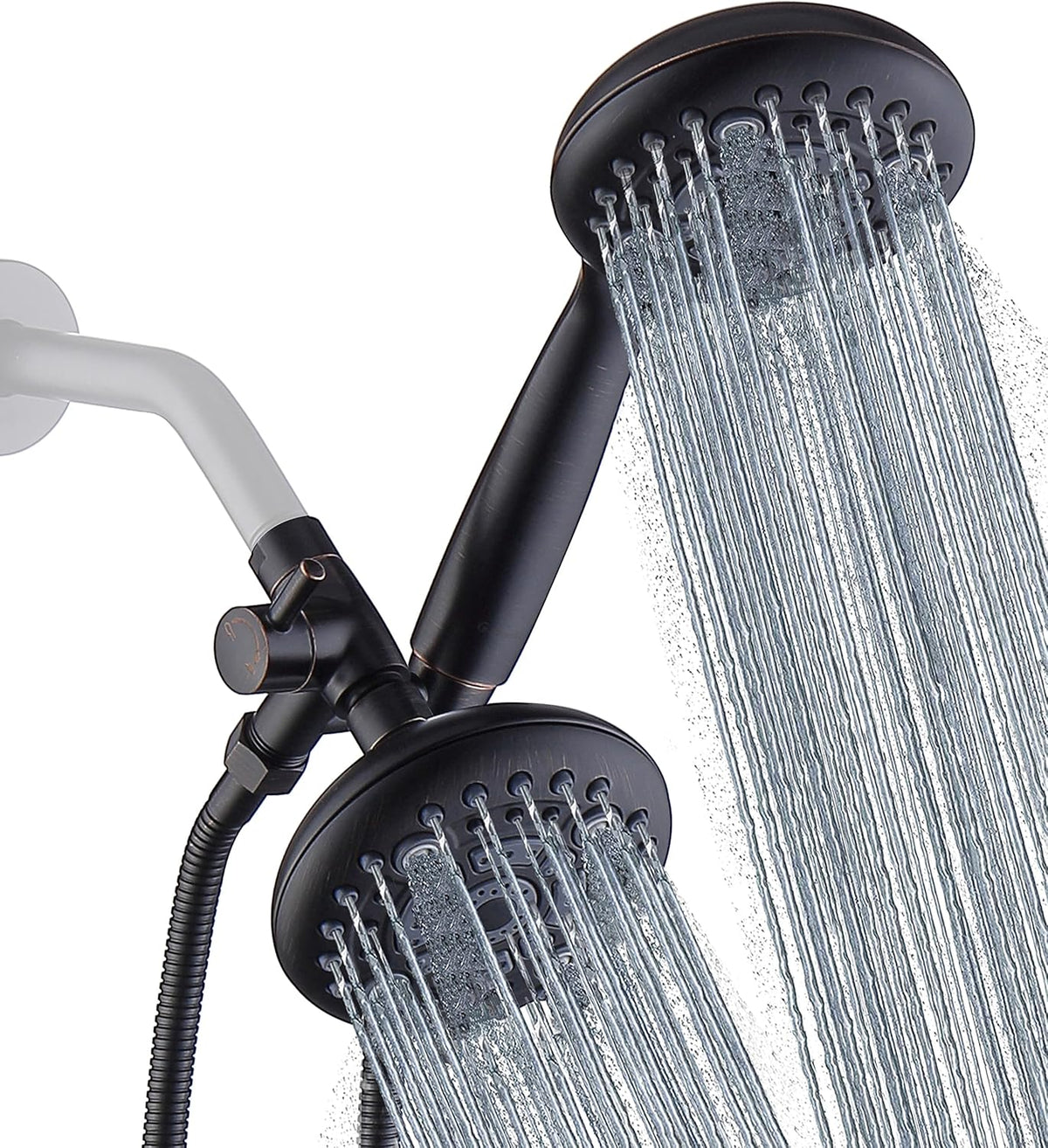 High Pressure Dual Shower Head Combo with 72 Inches Stainless Steel Hose, 3-Way Brass Diverter, Brushed Nickel, Pack of 2 T3520