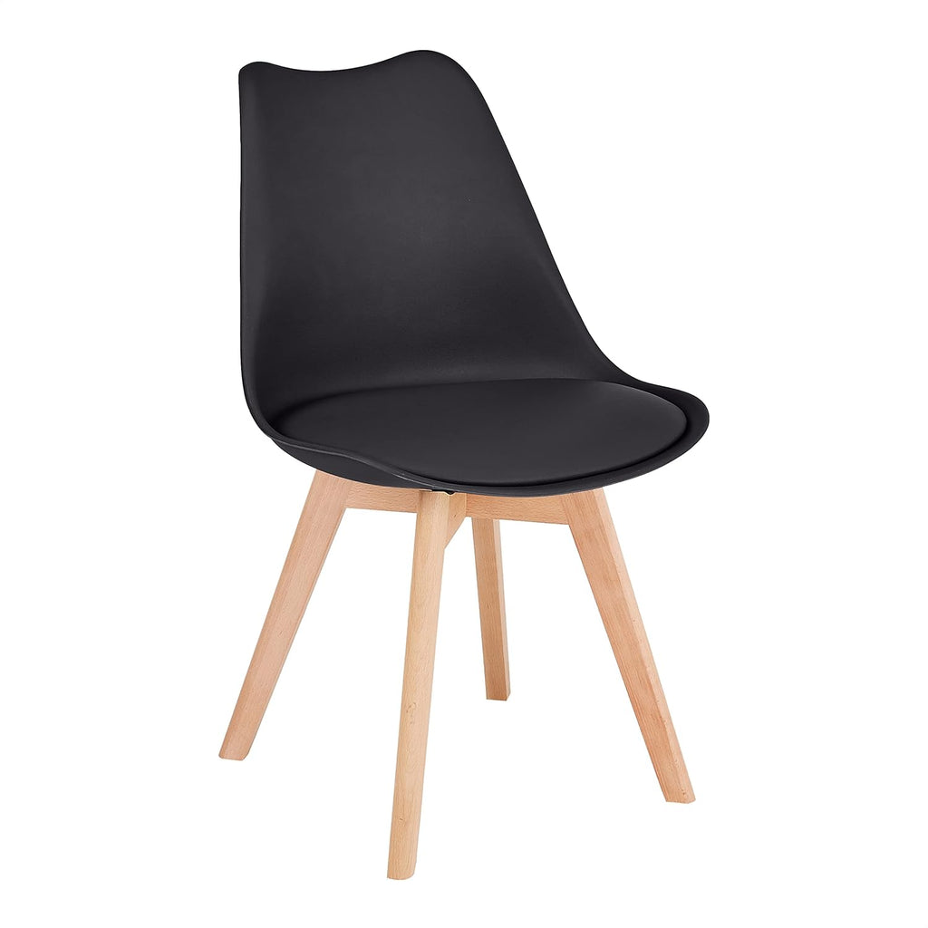 Grey Mid Century Modern Side Chair with Wood Legs Set of 2 W355