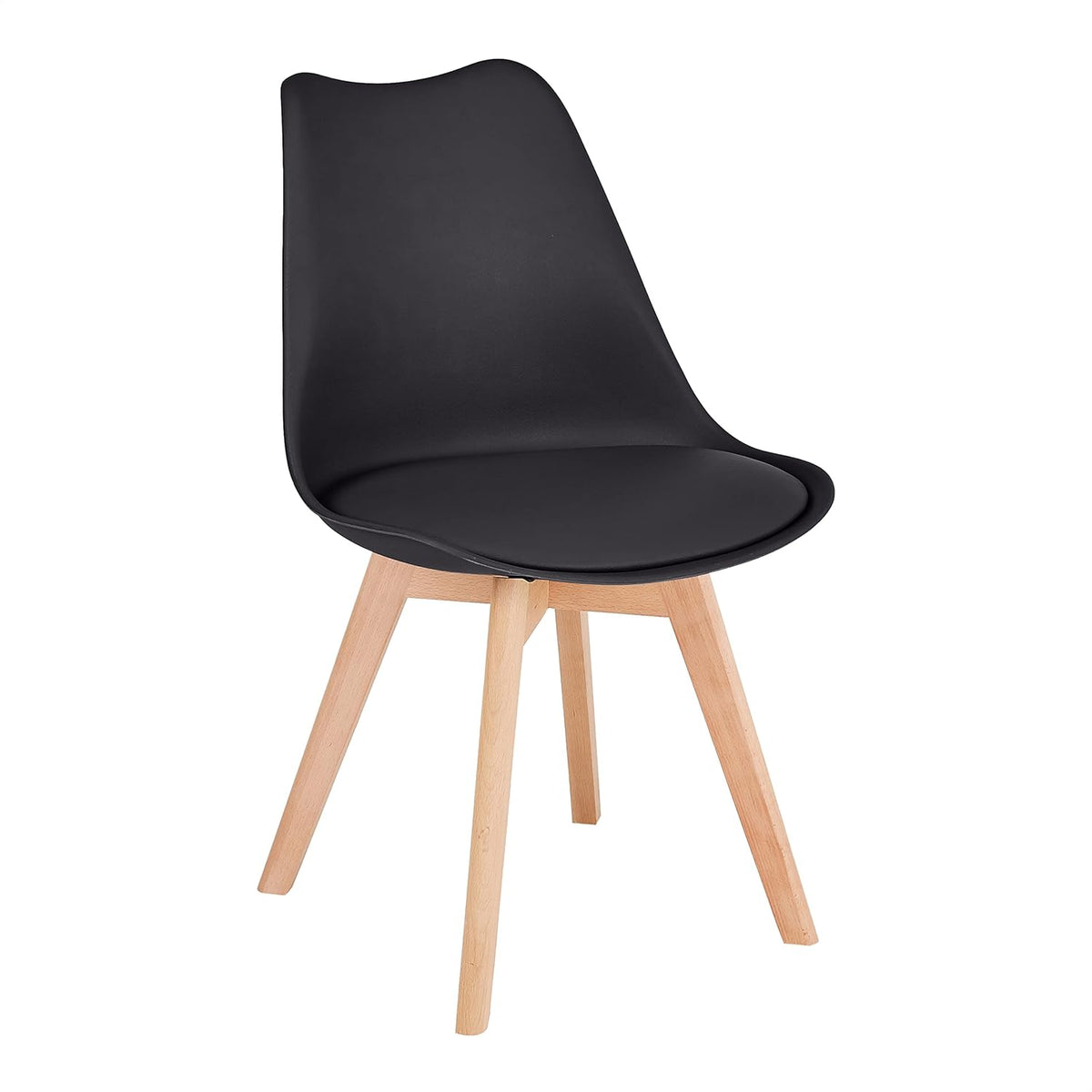 Grey Mid Century Modern Side Chair with Wood Legs Set of 2 W355