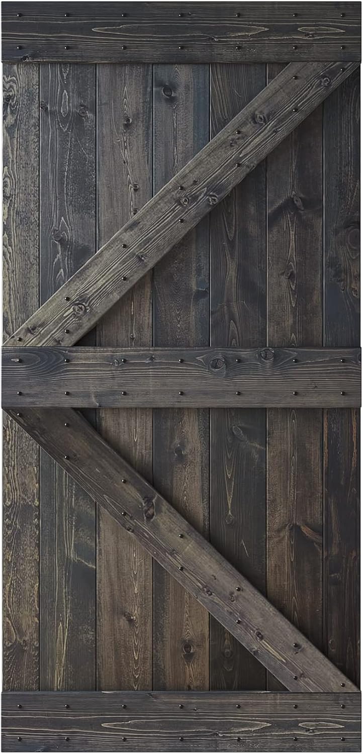 42 in x 84 in Knotty Wood Sliding Barn Door V7829