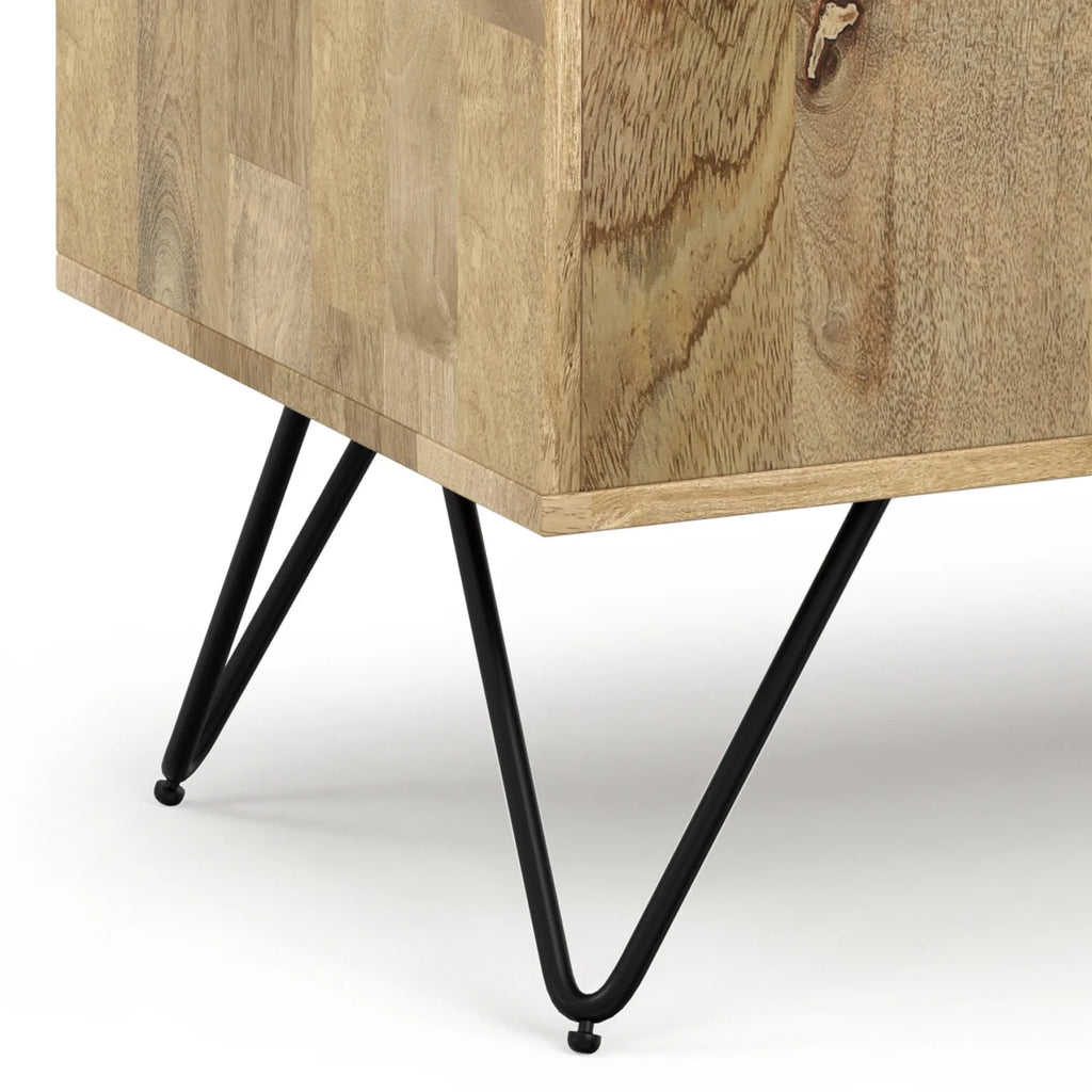 39 inch Wide Solid Mango Wood and Metal Storage Cabinet Y8021