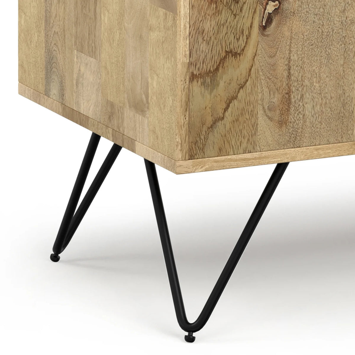 39 inch Wide Solid Mango Wood and Metal Storage Cabinet Y8021