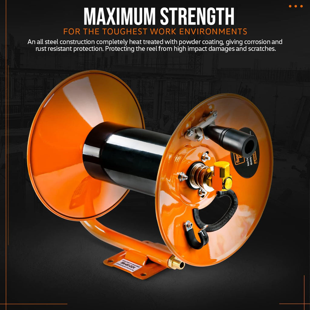 Retractable Air Hose Reel 3/8" x 100' 300 PSI Steel Y6008