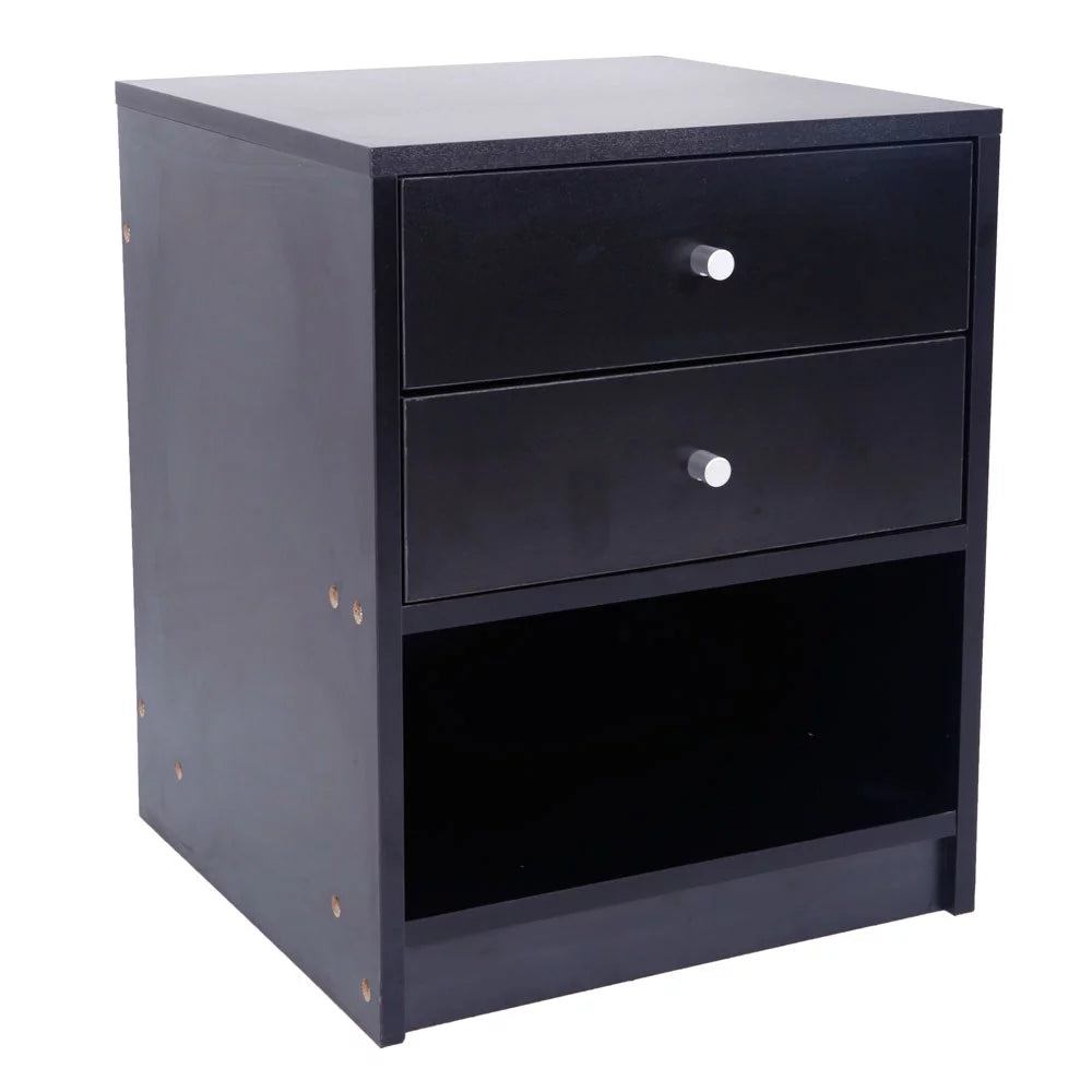 2 Drawer Wooden Nightstand Set of 2 O27234