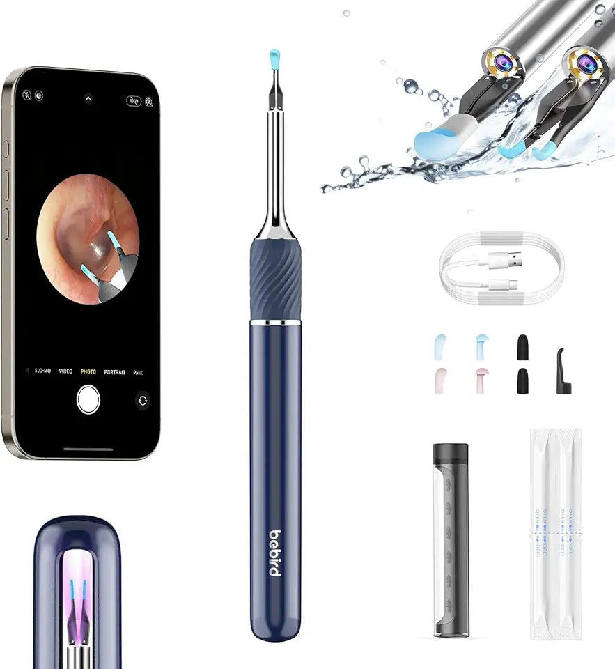 Ear Wax Tweezers with Camera, Ear Cleaner Camera Otoscope with Light, 6 Earwax Removal Kit T7668