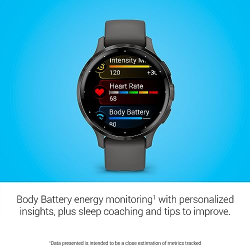 Slate Stainless Steel Bezel 1.2-Inch AMOLED Touchscreen Display Smart Watch with 41mm Pebble Gray Case and Silicone Band L5872