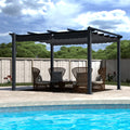 10' x 10' Gray Metal Pergola K8895