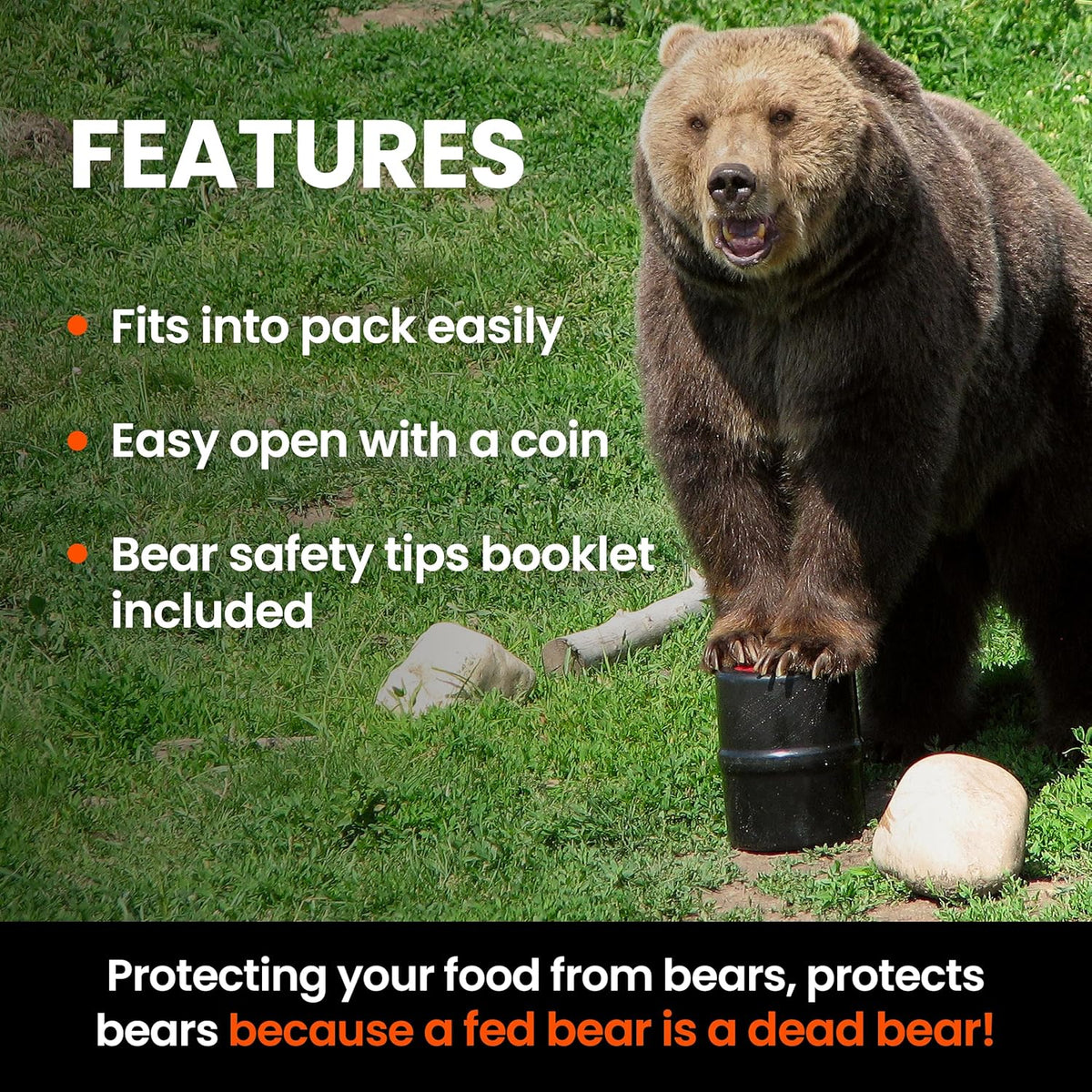 Bear Resistant Food Storage Container, 2 Gallons F520355